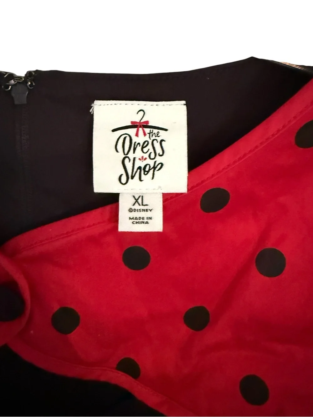 Disney Dress Shop Pin up Minnie Mouse Black & Red Polka Dot Party Dress size XL